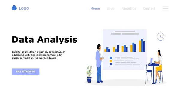 Векторный Анализ Данных Подходит Веб Посадочной Страницы Мобильного Приложения Назидательного — стоковый вектор