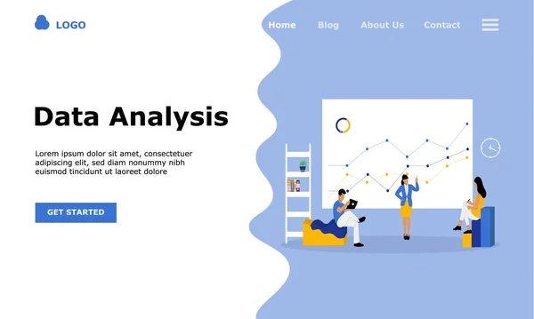 Dataanalys Vektor Illustration Koncept Lämplig För Webb Landning Sida Mobil — Stock vektor