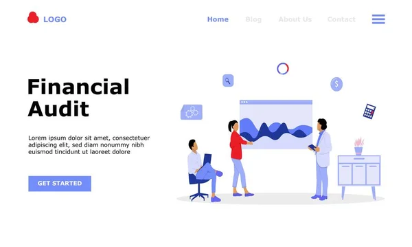 Auditoría Financiera Concepto Ilustración Vectores Adecuado Para Landing Page Web — Archivo Imágenes Vectoriales