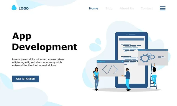 App Development Vector Illustration Concept Κατάλληλο Για Web Landing Page — Διανυσματικό Αρχείο