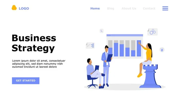 Business Strategy Vector Illustration Concept Suitable Web Landing Page Mobile — стоковый вектор