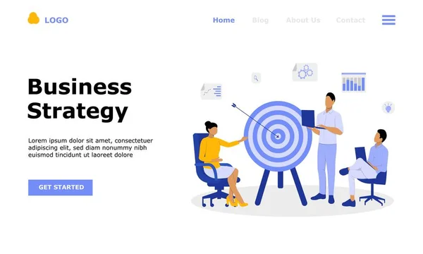 Business Strategy Vector Illustration Concept Suitable Web Landing Page Mobile — стоковый вектор