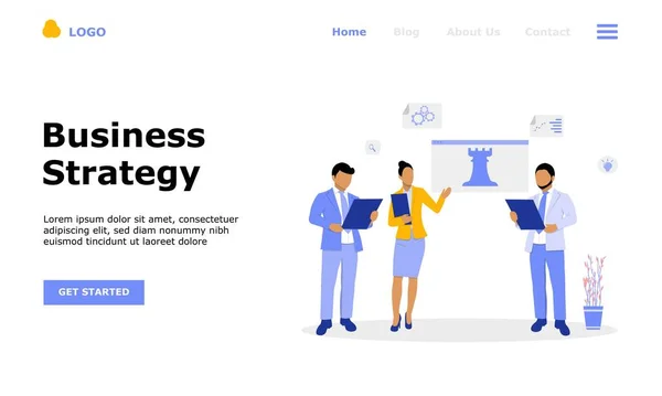 Business Strategy Vector Illustration Concept Suitable Web Landing Page Mobile — стоковый вектор