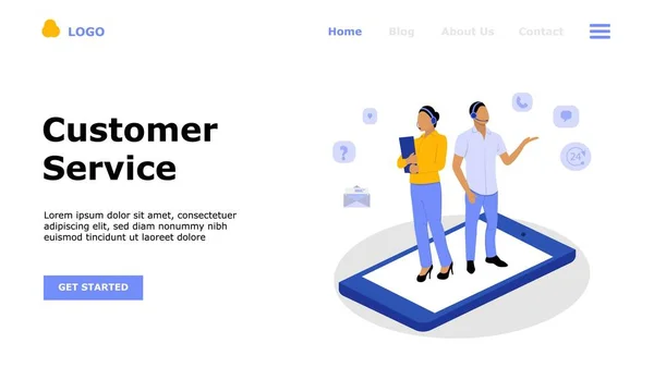 Kundsupport Och Rådgivning Kunder Vektor Illustration Koncept Lämplig För Webb — Stock vektor