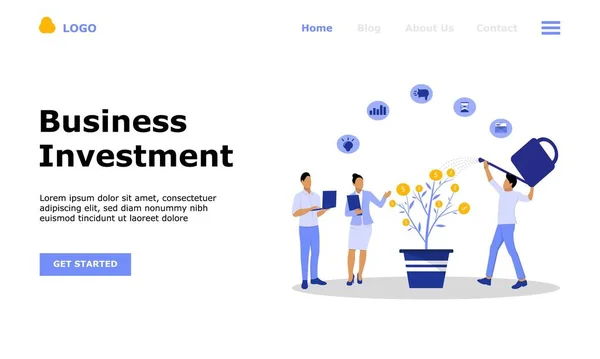 Business Investment Vector Concept Illustration Adequado Para Página Destino Web — Vetor de Stock