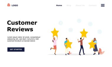 Müşteri Değerlendirmesi Vektör Kavramı İllüstrasyonu, web iniş sayfası için uygundur, ui, mobil uygulama, editör tasarımı, afiş ve diğer ilgili durumlar için uygundur
