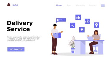 Çevrimiçi Servis Vektörü İllüstrasyon Konsepti, Web iniş sayfası için elverişli, ui, mobil uygulama, editoryal tasarım, broşür, afiş ve diğer ilgili durumlar için