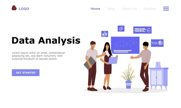 Conceito Ilustração Vetorial Análise Dados Adequado Para Página Destino Web — Vetor de Stock