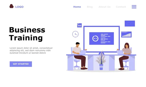 Business Training Courses Vector Illustration Concept Suitable Web Landing Page — стоковый вектор