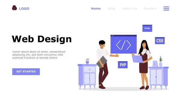 Вектор Веб Дизайна Подходит Веб Целевой Страницы Мобильного Приложения Назидательного — стоковый вектор