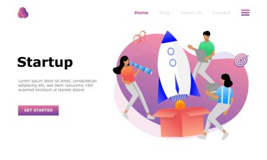Business Start Vector Illustration Concept, Web iniş sayfası için elverişli, ui, mobil uygulama, editoryal tasarım, broşür, afiş ve diğer ilgili durumlar için