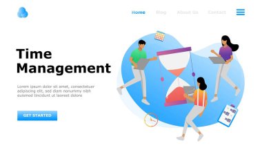 Time Management Vector Illustration Concept, web iniş sayfası için elverişli, ui, mobil uygulama, editoryal tasarım, broşür, afiş ve diğer ilgili durumlar için