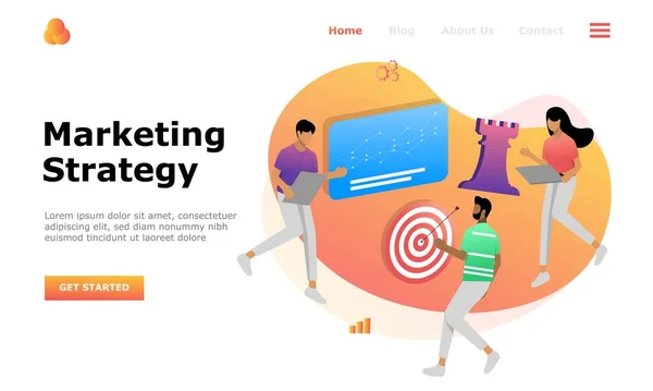 Marketing Strategy Vector Illustration Concept Κατάλληλο Για Web Landing Page — Διανυσματικό Αρχείο