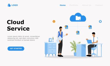 Cloud Computing Services Vector Illustration Concept, Web iniş sayfası için uygundur, ui, mobil uygulama, editoryal tasarım, ilan, ve diğer ilgili durumlar için uygundur