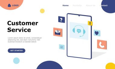 Müşteri Destek ve Danışmanlık Müşterileri Vektör İllüstrasyonu Konsepti, web iniş sayfası, ui, mobil uygulama, editör tasarımı, broşür, afiş ve diğer ilgili durumlar için uygundur