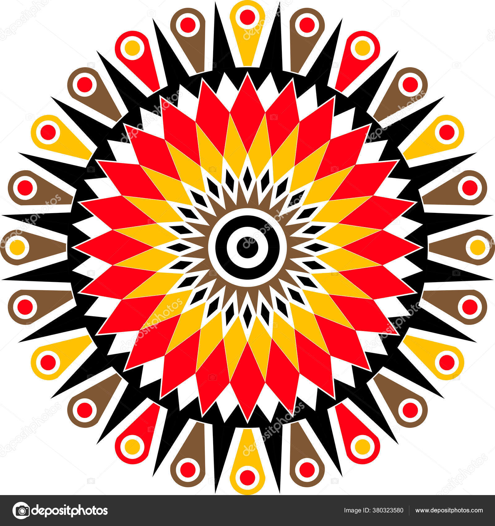 Vektor Warna Abstrak Rangoli Desain Bundar Stok Vektor C Vickyrds887 Gmail Com 380323580