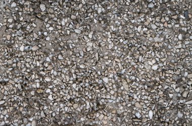 Arkaplan, binanın ön cephesinin alt kısmı tarafından oluşturuldu. Duvarın bir parçası. Siyah asfalt ve koyu çimentoya gri taş çakıl taşları eklendi.