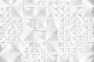 Rastgele düzenlenmiş çok yönlü piramitlerden oluşan 3d gri, bulanık mozaik doku arkaplanı. Grafik tasarımı için Geometrik 3D çizim arkaplanı veya substrat