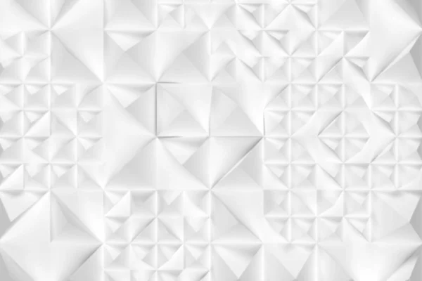 Rastgele düzenlenmiş çok yönlü piramitlerden oluşan 3d gri, bulanık mozaik doku arkaplanı. Grafik tasarımı için Geometrik 3D çizim arkaplanı veya substrat