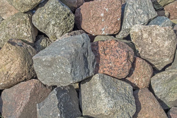 Gri Bej Kahverengi Kenarlı Granit Kaya Yığınları Üst Üste Yığılmış — Stok fotoğraf
