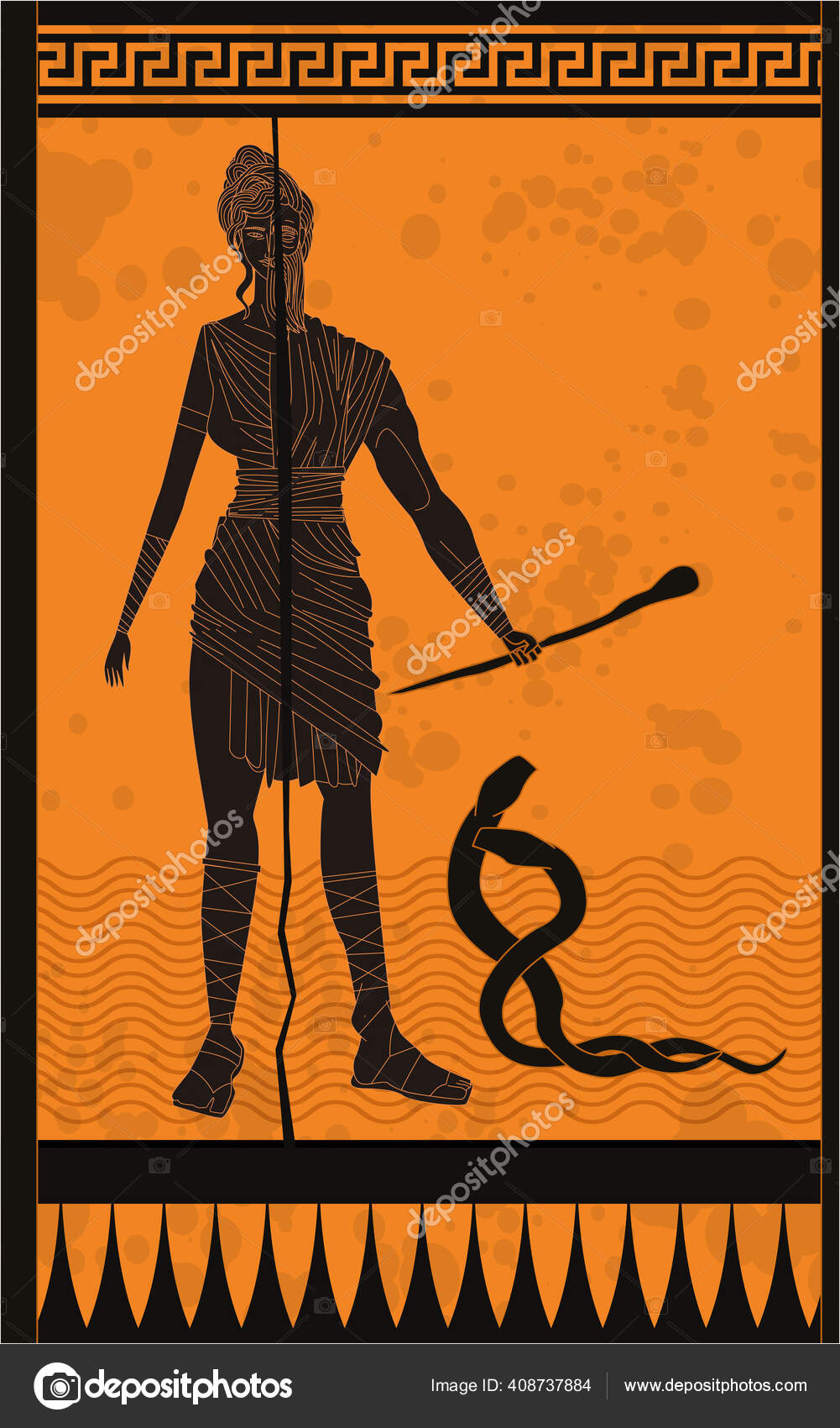 Tiresias Blind Greek Prophet Half Woman Half Man Killing Two Stock