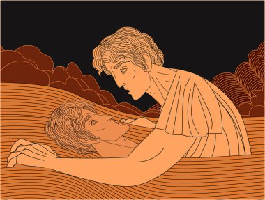 Narcissus, Yunan mitolojisi masalında kendini seyrediyor.