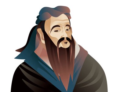ancient china wise philosopher thinker clipart