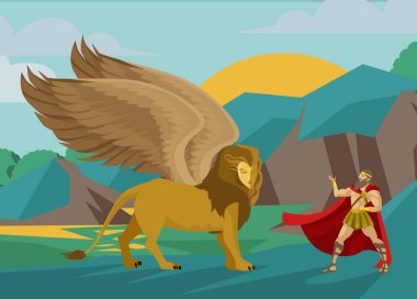 Oedipus ve sfenks bilmecesi. Yunan mitolojisi masalı