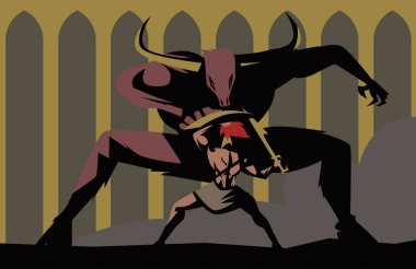 Minotor 'u öldüren Theseus Yunan mitolojisi masalı