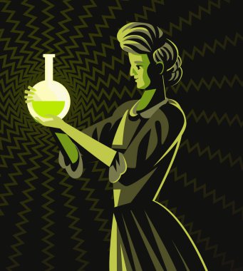 Marie Curie kadın bilimsel radyoaktif deney
