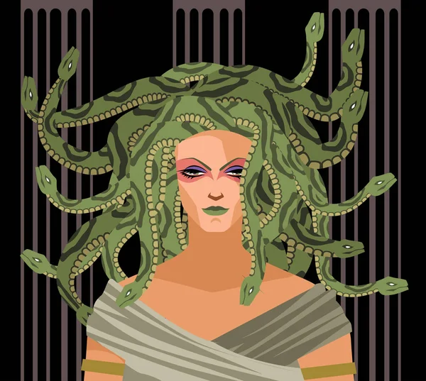 Gorgon Medusa Monster Evil Creature — Stock Vector