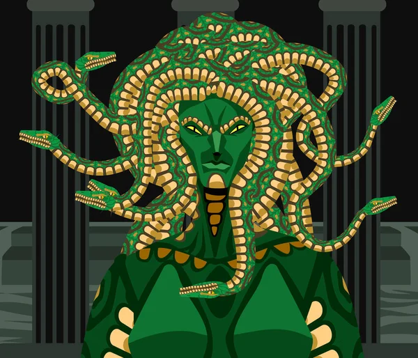 Gorgon Medusa Monstro Criatura Mal — Vetor de Stock