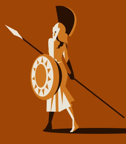 Palas Athena Minerva Diosa Mitología Griega — Vector de stock