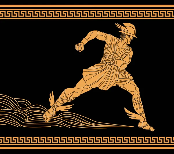 Hermes Cıva Yunan Mitoloji Tanrısı — Stok Vektör