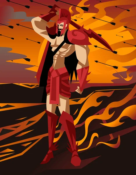 Ares Mars Griekse Mythologie God Van Oorlog — Stockvector