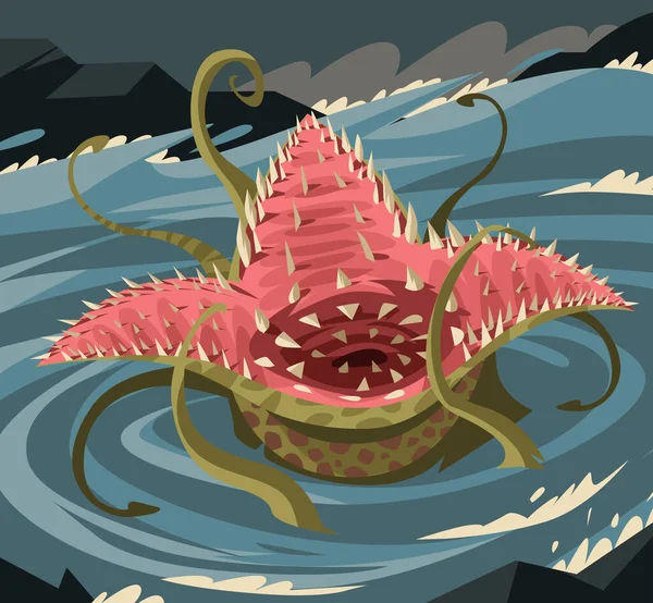 Meer Mythologie Whirlpool Hungrig Charybdis Monster — Stockvektor
