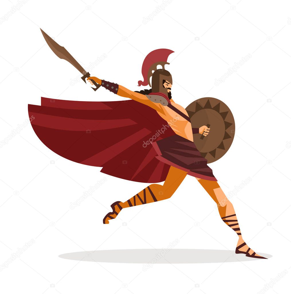 spartan strong amazon woman with sword