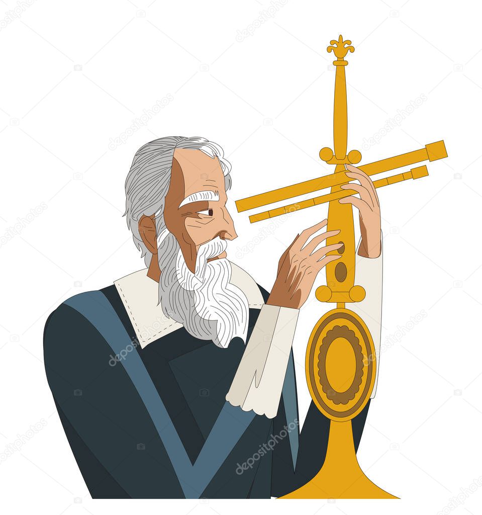 galileo galilei. great scientific astronomer.