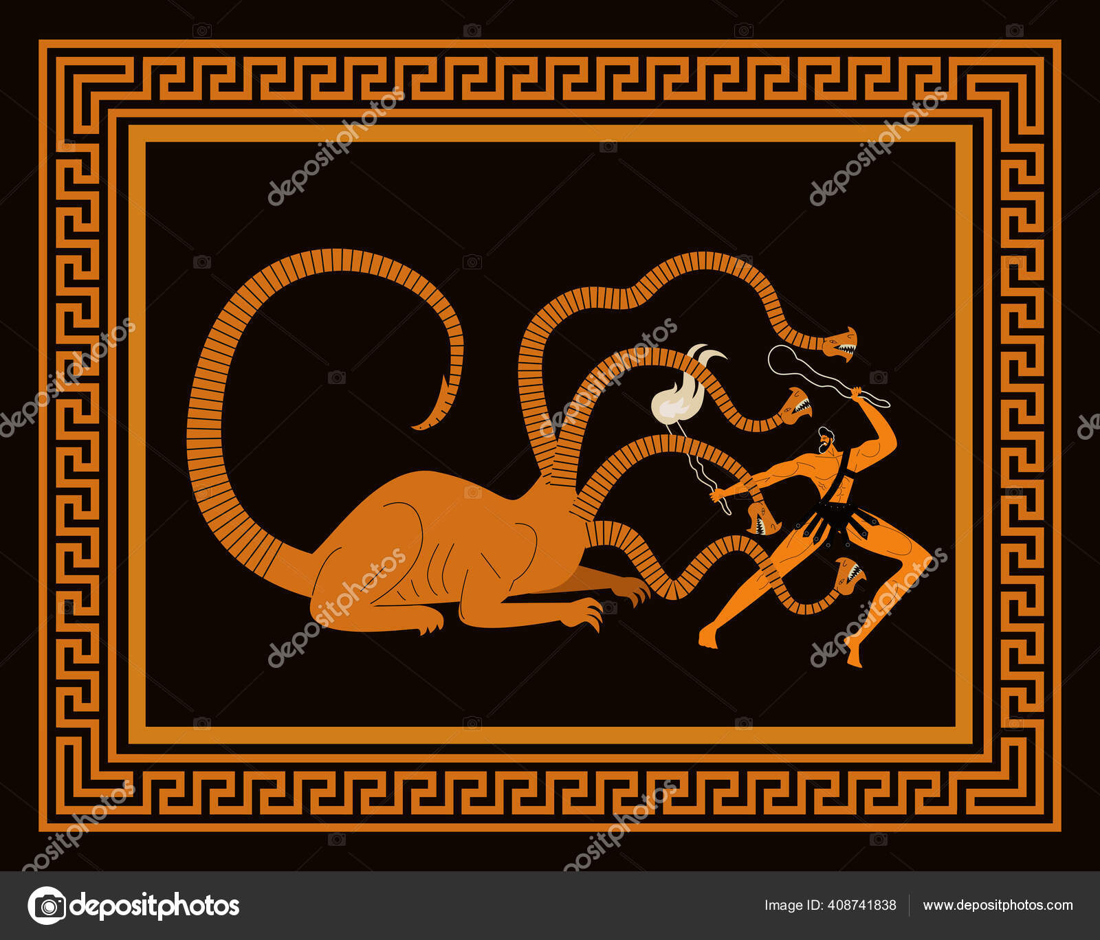 Mythology Hydra Monster Many Heads Stock Vector Image by ©matintheworld