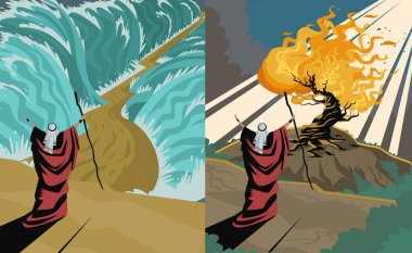 Biblical scenes of moses vector Biblical scenes of moses vector