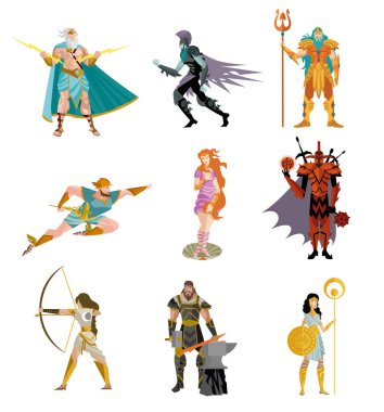 olympian greek mythology gods clipart