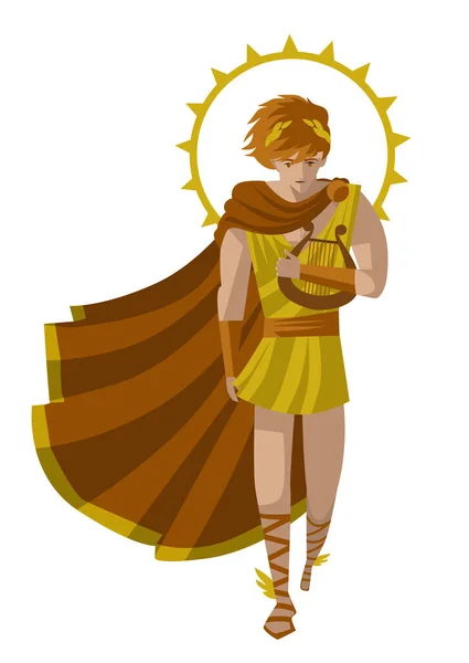 Бог Греческой Мифологии Apollo Sun — стоковый вектор