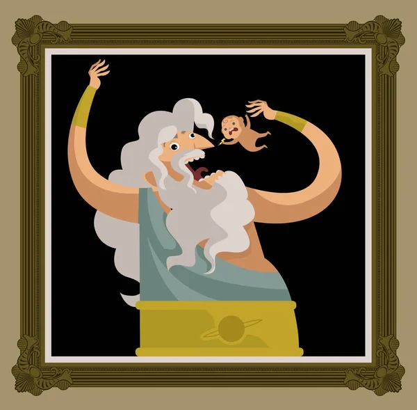 Kronos希腊神话巨匠吃婴儿 — 图库矢量图片