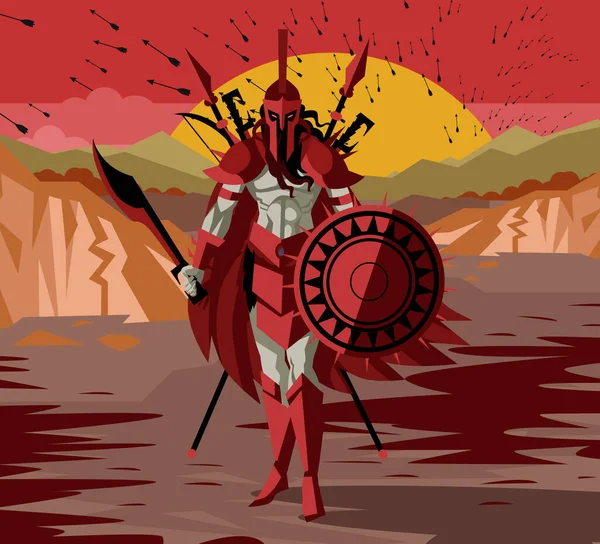 Ares Mars Mitología Griega Dios Guerra — Vector de stock