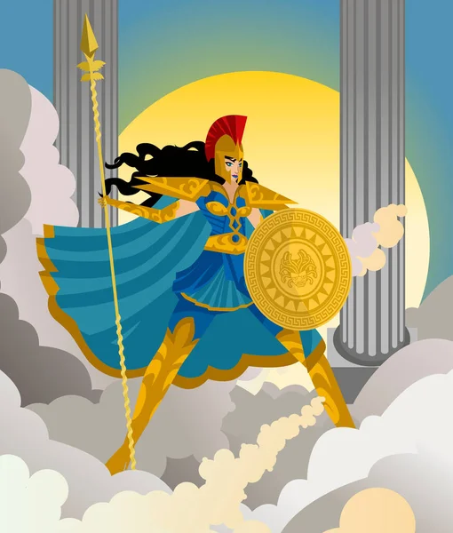 Palas Athena Minerva Grecka Mitologia Bogini — Wektor stockowy