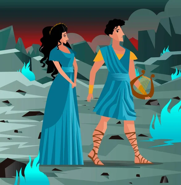 Mythos Orpheus Und Eurydike — Stockvektor