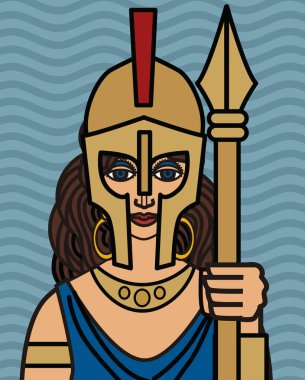 Yunan mitolojisi mızraklı Athena Tanrıçası