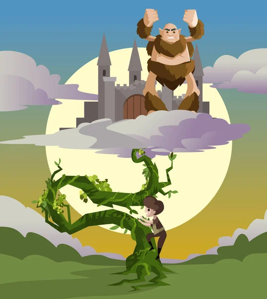 Jack Cuento Hadas Beanstalk — Vector de stock