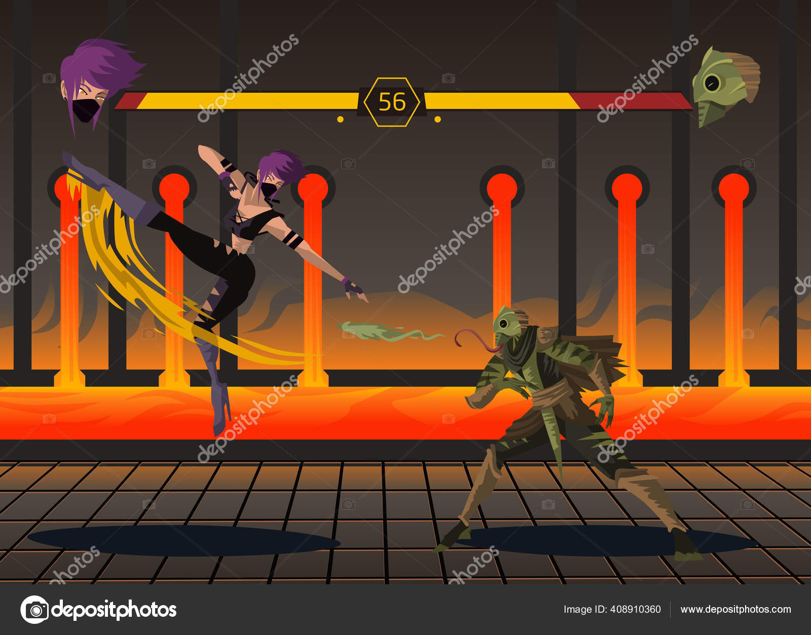 Ilustração de homem ninja cyberpunk
