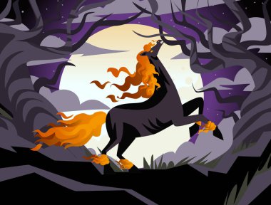 Şeytani karanlık cehennem ateş atı